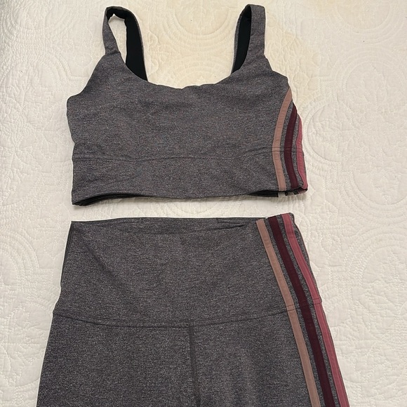 NWOT Lululemon Take A Hint Bra and Legging SET in Heathered Grey Size 6 - Picture 14 of 14